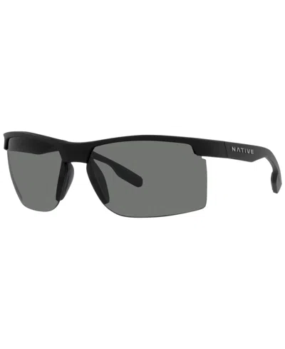 Native Eyewear Native Men's Polarized Sunglasses, Xd9039 Ridge-runner 68 In Matte Black