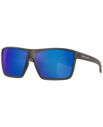 Native Eyewear Native Men's Wells Xl Polarized Sunglasses, Mirror Polar Xd9023 In Smoke Crystal