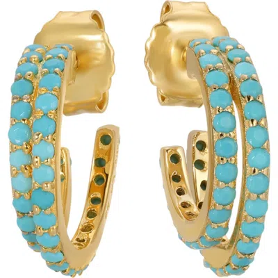 Native Gem Evil Twin Double Huggie Hoop Earrings In Gray