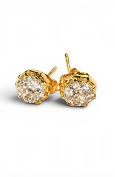 Native Gem Foundry Georgian Rose Collet Earrings In Cubic Zirconia