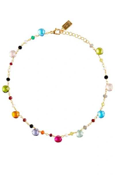 Native Gem Gumdrop Rainbow Gemstone Necklace In Multi
