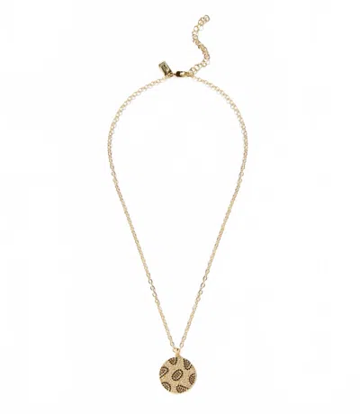 Native Gem Leopard Crystal Necklace In Gold