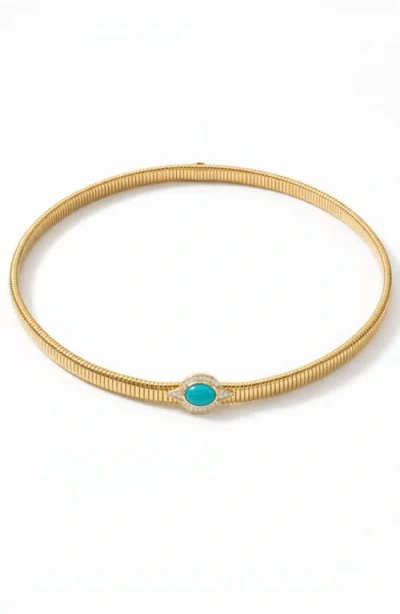 Native Gem Milano Tubogas Necklace In Turquoise