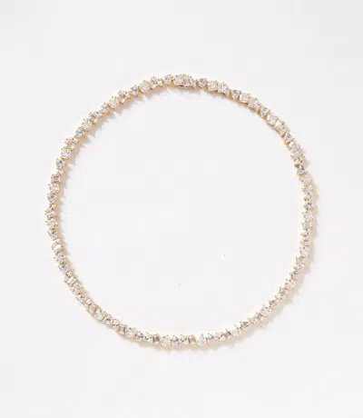 Native Gem Multi Shaped Tennis Necklace In Gold In Silver