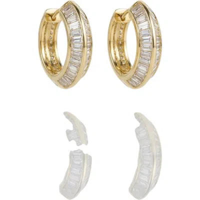 Native Gem Razor Edge Hoops In Gold