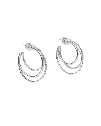 Native Gem Triple Threat Hoop Earrings In Silver
