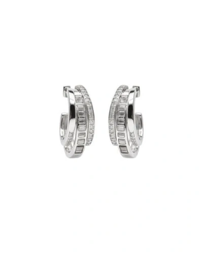 Native Gem Triple Threat Huggie Hoop Earrings In Silver