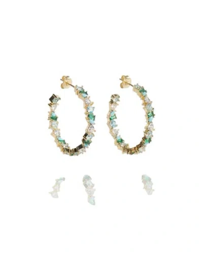 Native Gem Vienna Opal Hoops In Blue