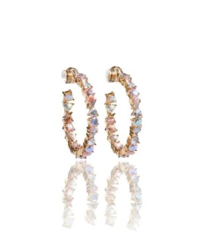 Native Gem Vienna Opal Hoops In Pink