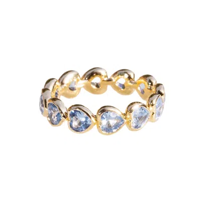 Native Gem Women's Blue Eternal Love Ring- Aquamarine