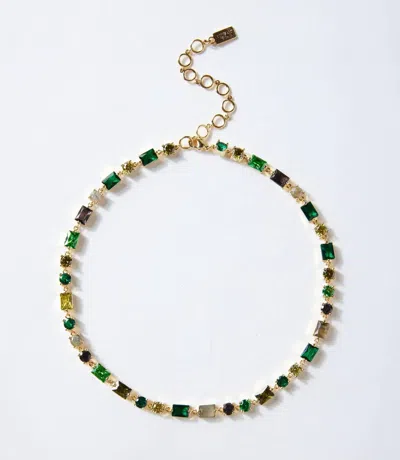 Native Gem Women's City Crystal Necklace In Emerald In Gold