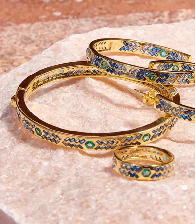 Native Gem Women's Crystal Inlay Bracelet In Blue