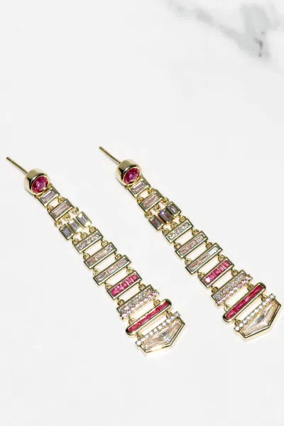 Native Gem Women's Deco Earrings In Pink
