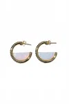 Native Gem Women's Galileo Hoops Earrings In White Opal In Gold