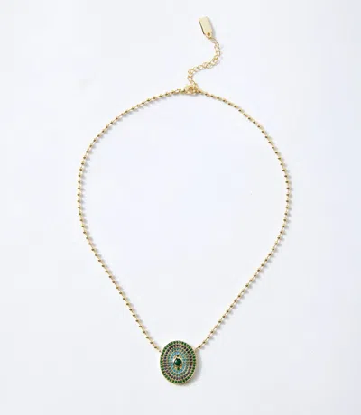 Native Gem Women's Gemstone Disc Necklace In Aqua In Gold