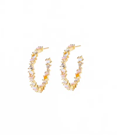 Native Gem Women's Gemstone Hoop Earrings In Gold Multi