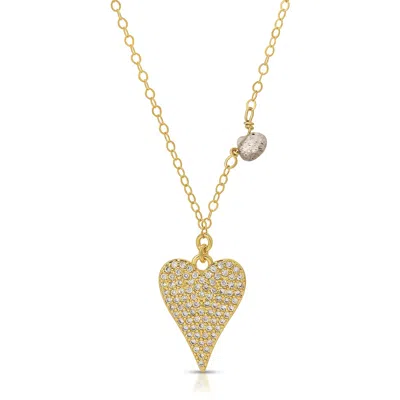 Native Gem Women's Glimmer Heart Necklace In Yellow