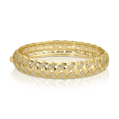Native Gem Women's Gold Raffia Sparkle Bangle