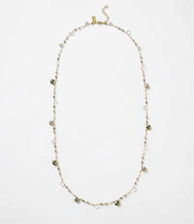 Native Gem Women's Long Beaded Gemstone Necklace In Metallic In Multi