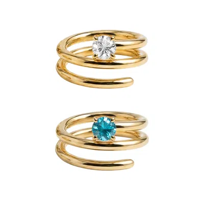 Native Gem Women's Manifest Color Changing Spiral Ring- Pink In Gold
