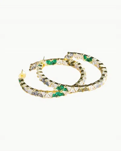 Native Gem Women's Mare Hoops Earrings In Camo In Gold