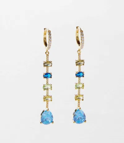 Native Gem Women's Multi Gemstone Drop Earrings In Azure In Gold