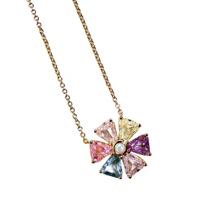 Native Gem Women's Psychedelic Flower Necklace In Multi
