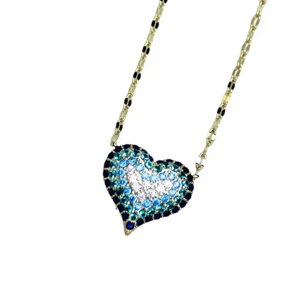 Native Gem Women's Queen Of Heart Necklace- Blue