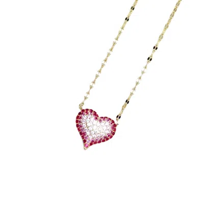 Native Gem Women's Queen Of Heart Necklace- Pink