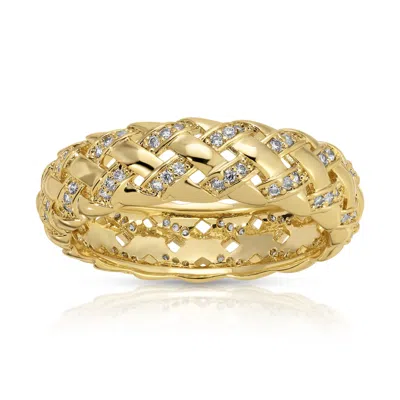 Native Gem Women's Raffia Sparkle Ring- Gold