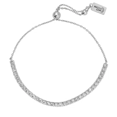 Native Gem Women's Shimmer Tennis Bracelet- Sterling Silver In Grey