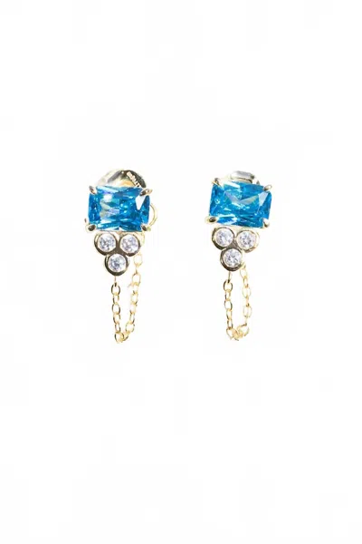 Native Gem Women's Shiva Earrings In Aquamarine In Blue