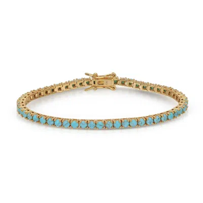 Native Gem Women's Tennis Bracelet In Turquoise In Blue
