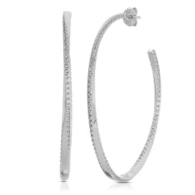 Native Gem Women's Twisted Hoops- Sterling Silver