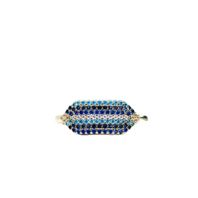 Native Gem Women's Zaza Stripe Ring- Blue