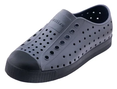 Native Jefferson Metallic Kids Shoes - Jiffy Black - C6 In Gray