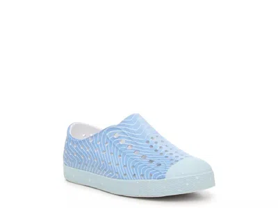 Native Jefferson Slipon Sneaker Kids' In Light Blue Abstract Print