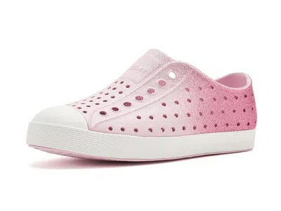 Native Shoes Jefferson Bio-bling (toddler) Kid's Shoes Barely Samba Bling/shell White : 10 Toddler M, Synthetic In Pink