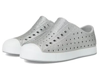 Native Shoes Jefferson Bio-bling (little Kid/big Kid) Kid's Shoes Platinum Bling/shell White : 6 Big Kid M, Synth