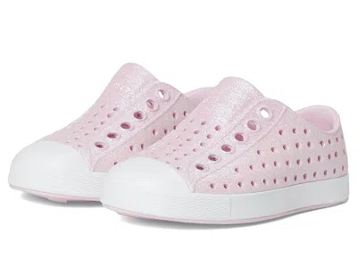 Native Shoes Jefferson Bio-bling (toddler) Kid's Shoes Barely Pink Bling/shell White : 7 Toddler M, Synthetic