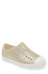 Native Shoes Kids'  Jefferson Bling Glitter Slip-on Sneaker In Gold/white