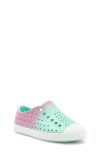 Native Shoes Kids' Jefferson Bling Glitter Slip-on Sneaker In Teal/pink