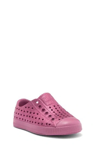 Native Shoes Jefferson Bling Glitter Slip-on Sneaker In Twltblng/twltpnk