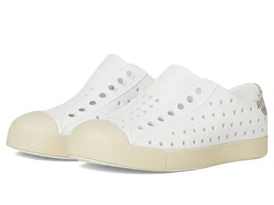 Native Shoes Jefferson Block (toddler) Kid's Shoes Shell White/bone White/ink Palm Block : 8 Toddler M, Synthetic