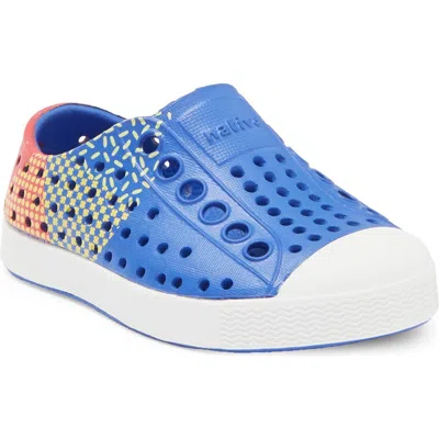 Native Shoes Jefferson Colorblock Sugarlite Slip-on Sneaker In Uv Blue/shell White/hypcity