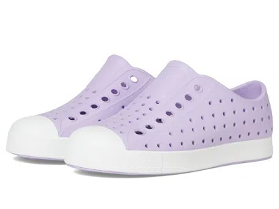 Native Shoes Jefferson (little Kid/big Kid) Kid's Shoes Healing Purple/shell White : 6 Big Kid M, Synthetic In Pink