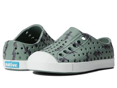 Native Shoes Kids' Jefferson Print (toddler) Boy's Shoes Folk Green/shell White/onyx Lightning : 7 Toddler M