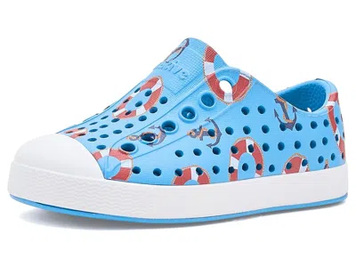 Native Shoes Jefferson Print (toddler) Kid's Shoes Aquarius Blue/shell White/anchors: 4 Toddler M In Multi