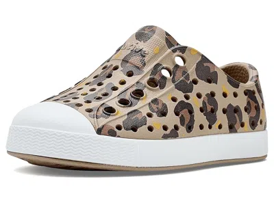 Native Shoes Jefferson Print (toddler) Kid's Shoes Flax Tan/shell White/freesia Leopard: 10 Toddler M In Animal Print