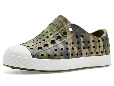 Native Shoes Jefferson Print (toddler) Kid's Shoes Rookie Green/shell White/barista Camo: 8 Toddler M